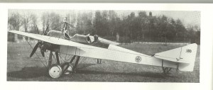 The 'White Falcon' Ding's personal monoplane with the pilot aboard, photographed as new on the Soldiers' Field about 1915